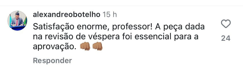Depoimento de aluno