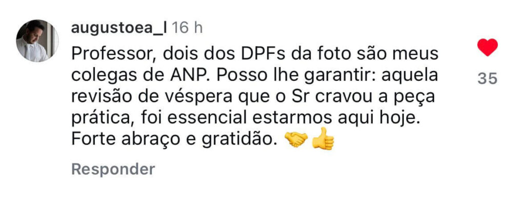 Depoimento de aluno