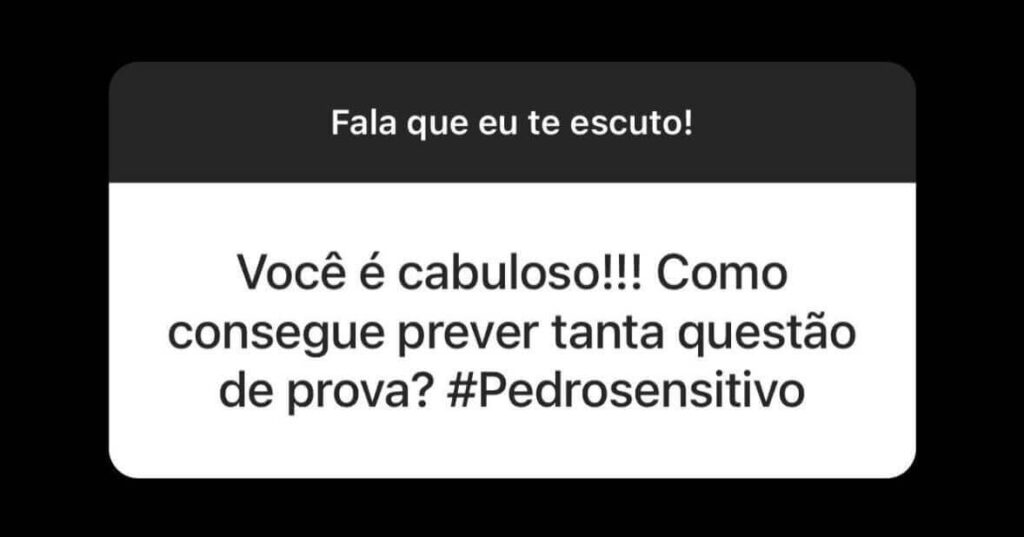 Depoimento de aluno