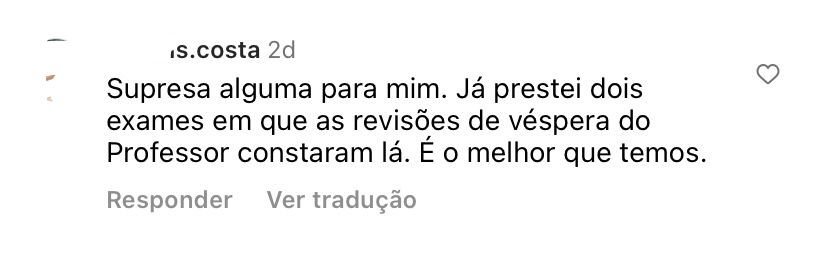 Depoimento de aluno